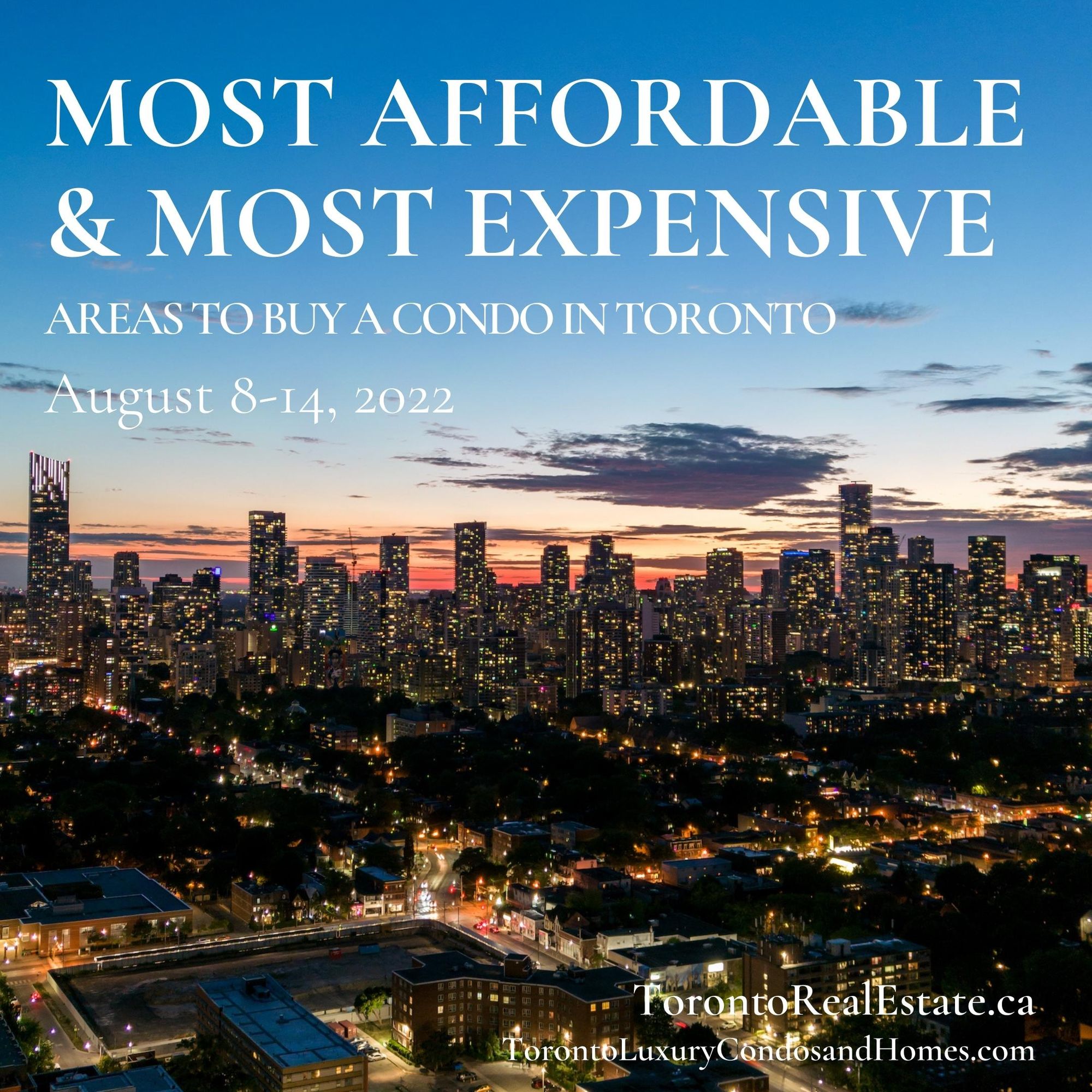 Most Affordable & Most Expensive Areas to Buy a Condo in Toronto | August 8-14, 2022