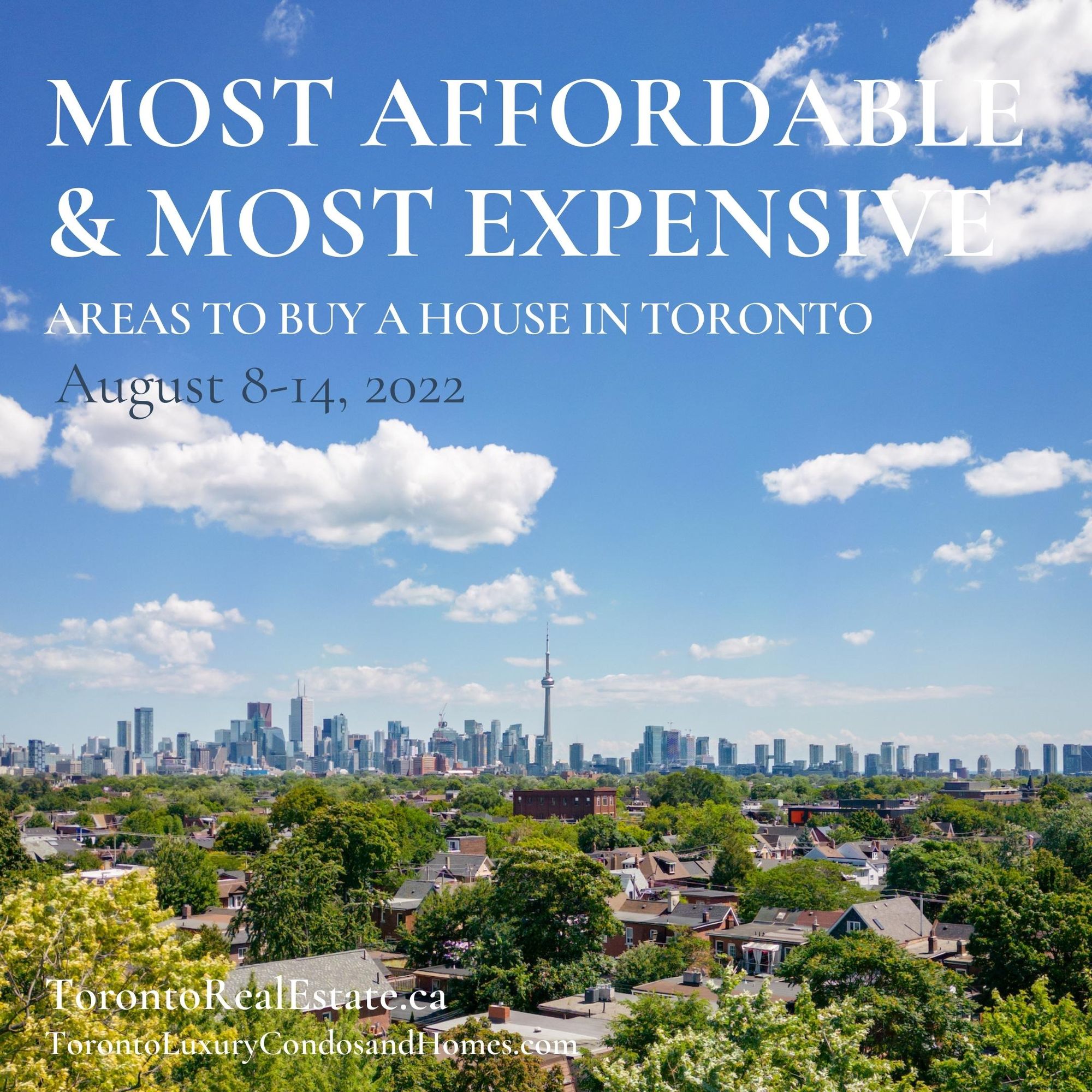 Most Affordable & Most Expensive Areas to Buy a House in Toronto | August 8-14, 2022